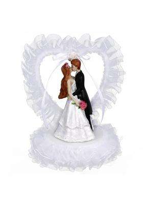 Galpada Black Wedding Cake Toppers Bride and Groom Party Figurines Mr Mrs Heart Figure Marriage Bridal Shower