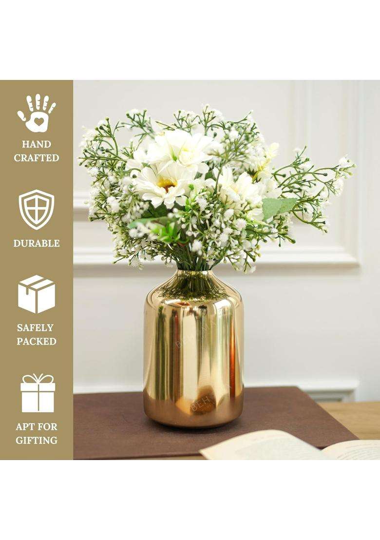 Behoma Metal Flower Vase Gold Set of 4 - Indya