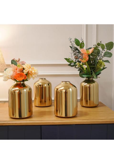 Behoma Metal Flower Vase Gold Set of 4