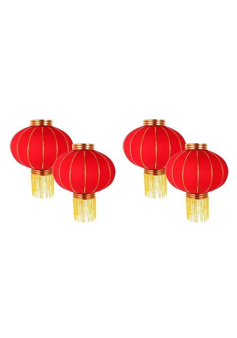 The Decor Affair Red Authentic Traditional Chinese Hanging Lantern Set