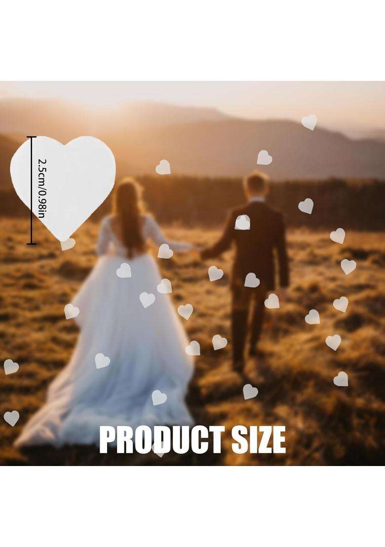VPB 9000 Pieces of Biodegradable White Heart Shaped Confetti 75G Wedding Confetti 2 Point 5CM - Indya
