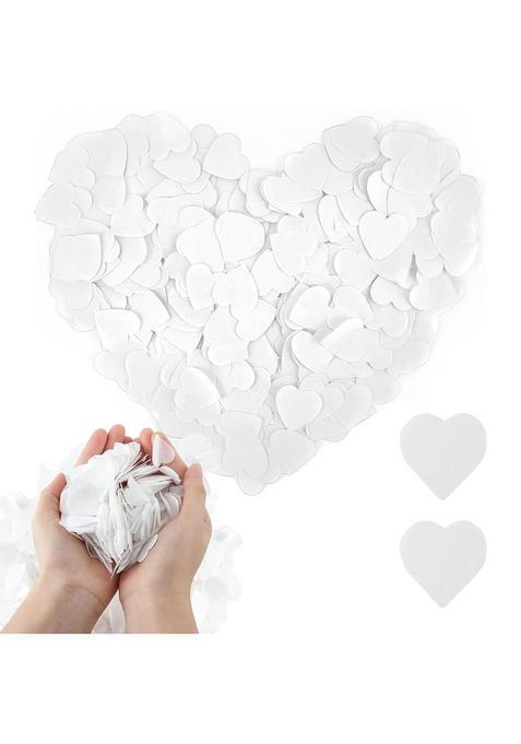 VPB 9000 Pieces of Biodegradable White Heart Shaped Confetti 75G Wedding Confetti 2 Point 5CM