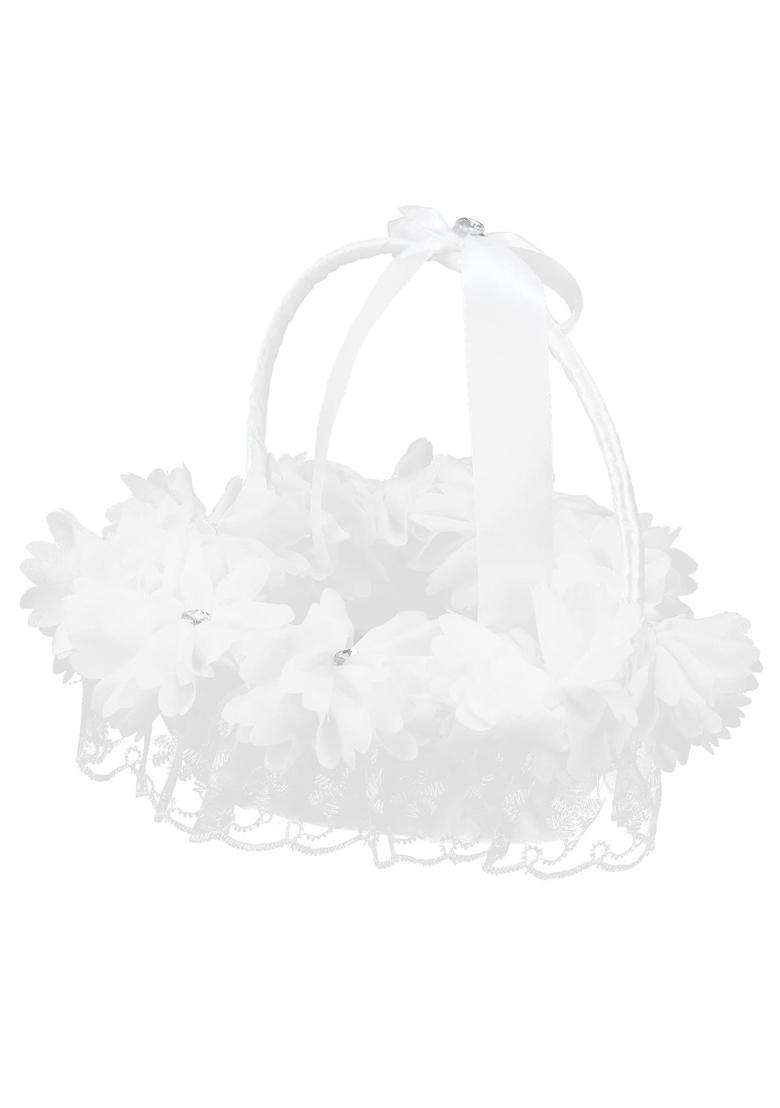 Salinr Wedding Basket Romantic Lace Wedding Decoration for Flower Basket Decoration for Wedding Props - Indya