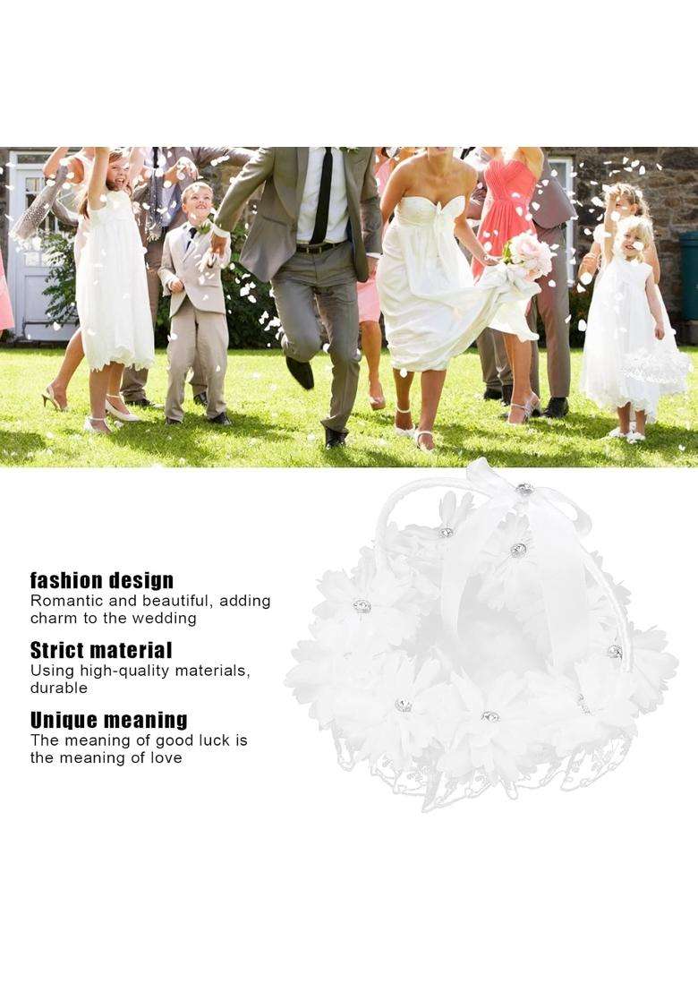 Salinr Wedding Basket Romantic Lace Wedding Decoration for Flower Basket Decoration for Wedding Props - Indya