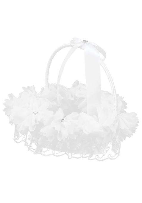 Salinr Wedding Basket Romantic Lace Wedding Decoration for Flower Basket Decoration for Wedding Props