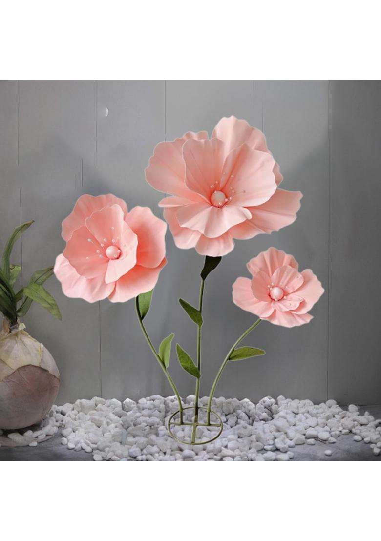 Myaddiction Wedding Giant Flowers for Decoration with Standing Base for Birthday Parties Pink - Indya