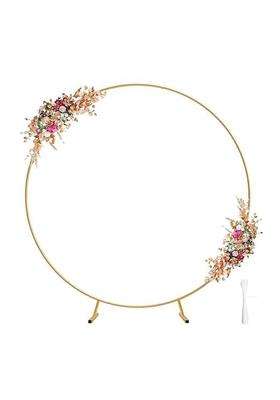 Metal Round Balloon Arch Kit Decorations 7 Point 2Ft Golden Circle Balloon Arch Backdrop Garland Vines Arch