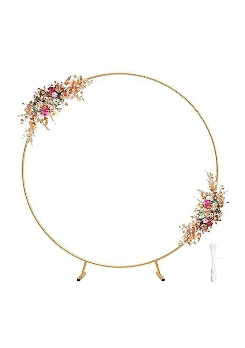 Metal Round Balloon Arch Kit Decorations 7 Point 2Ft Golden Circle Balloon Arch Backdrop Garland Vines Arch - Indya
