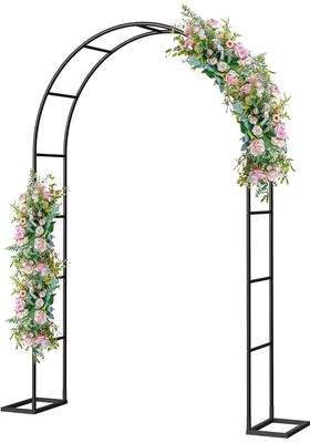 Supvox Black 55 Point 1X 94 and Half Metal Garden Arch Plant Stand for Decoration Backdrop
