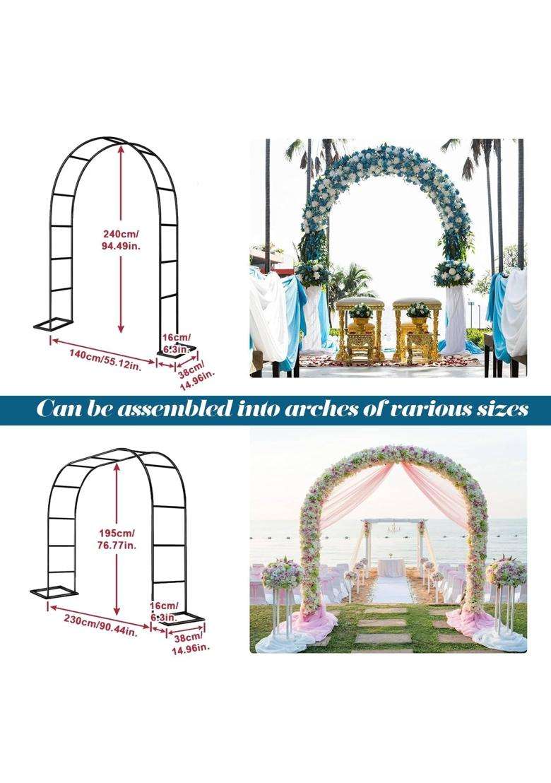Supvox Black 55 Point 1X 94 and Half Metal Garden Arch Plant Stand for Decoration Backdrop - Indya