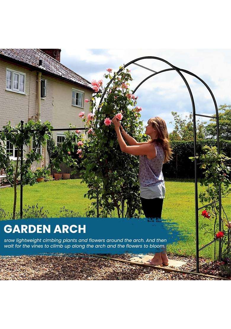 Supvox Black 55 Point 1X 94 and Half Metal Garden Arch Plant Stand for Decoration Backdrop - Indya