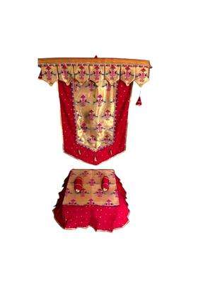 Paithani Decoration Chaurang Asan 18 Backdrop 26 31 2 Cusion Free Red