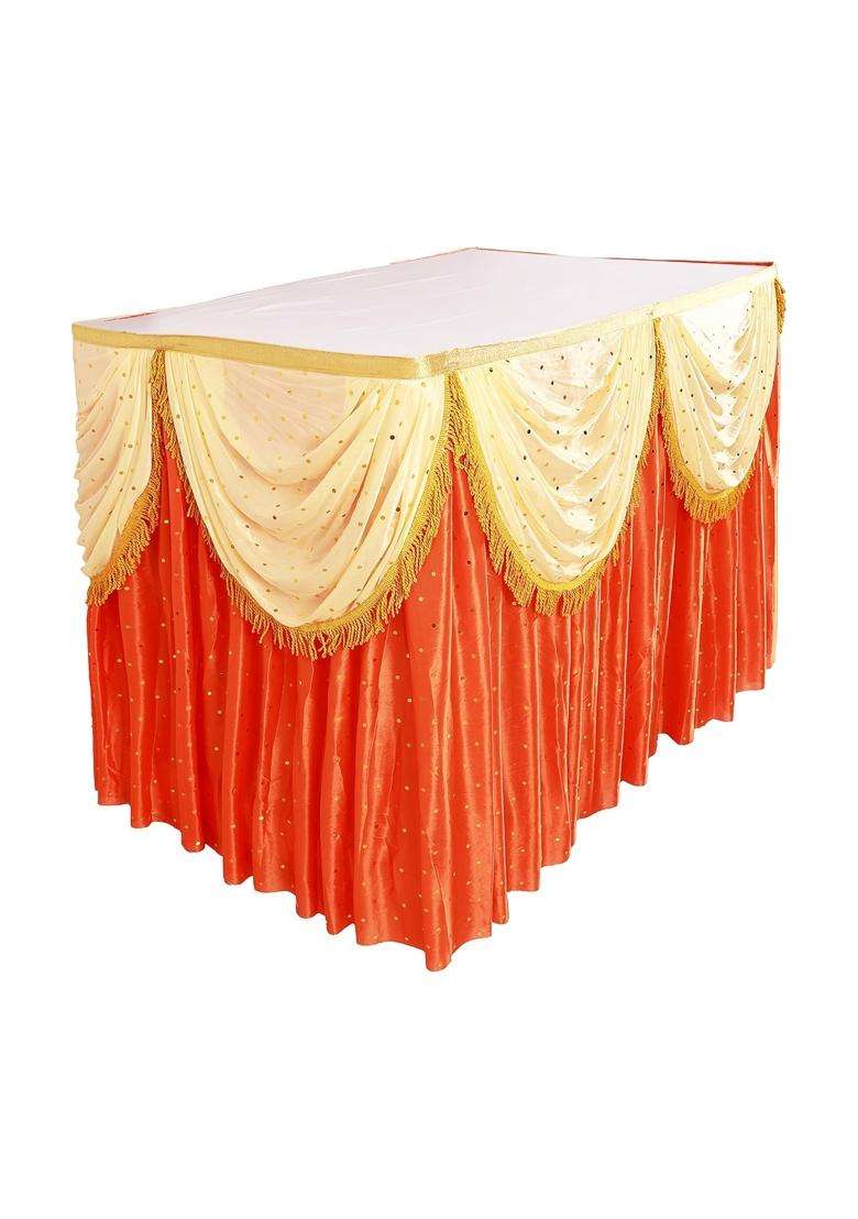 Priyakant Safawala Ganpati Decoration Table Frill Ideas at Home Festival Diwali Ganesh Chaturthi Decoration - Indya