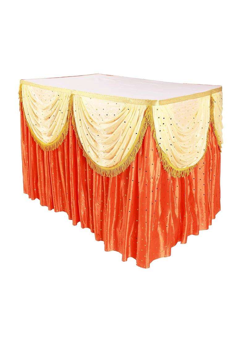 Priyakant Safawala Ganpati Decoration Table Frill Ideas at Home Festival Diwali Ganesh Chaturthi Decoration - Indya