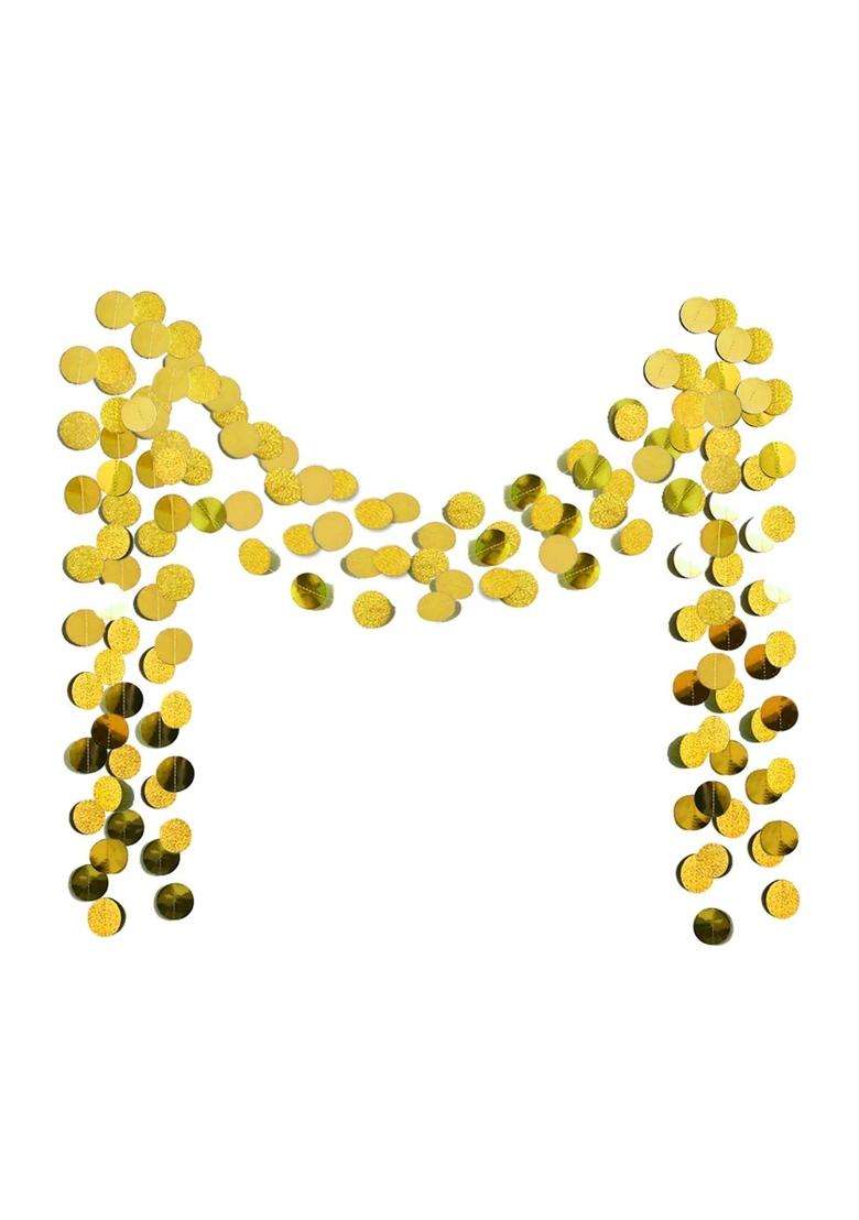 Ttsam 6 Pcs Glitter Gold Paper Circle Dots Garland 52 Feet - Indya