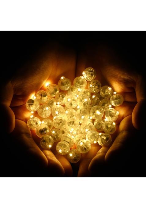Lokipa LED Balloon Lights 50Pcs Warm White Mini LED Lights Waterproof Round Tiny LED Balloon Lights for Paper