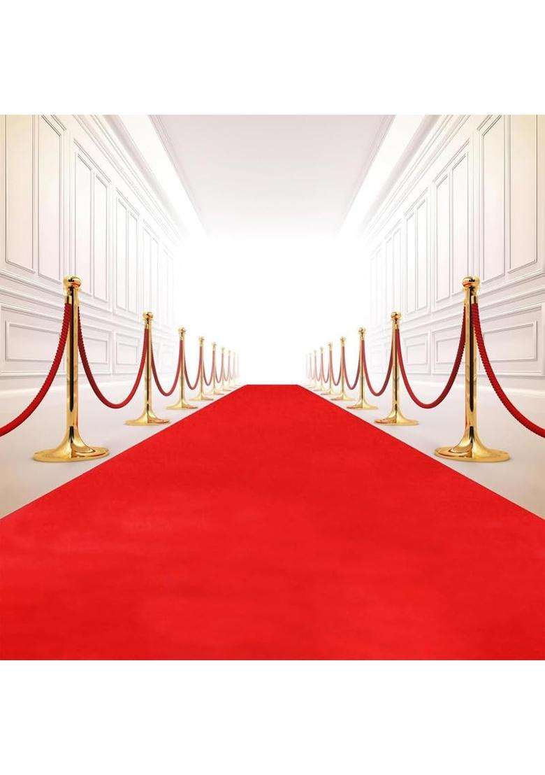 Kaynat Rug Collection Red Carpet 4X40 Feet Floor Runner Non Slip Carpet for Party Hall Events - Indya