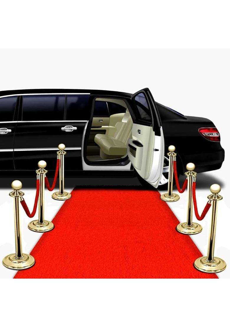 Kaynat Rug Collection Red Carpet 4X40 Feet Floor Runner Non Slip Carpet for Party Hall Events - Indya
