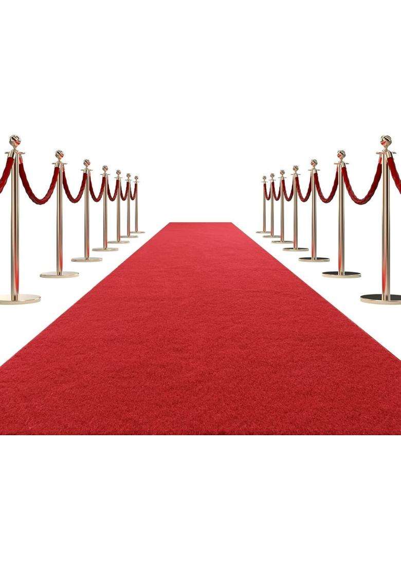 Kaynat Rug Collection Red Carpet 4X40 Feet Floor Runner Non Slip Carpet for Party Hall Events - Indya