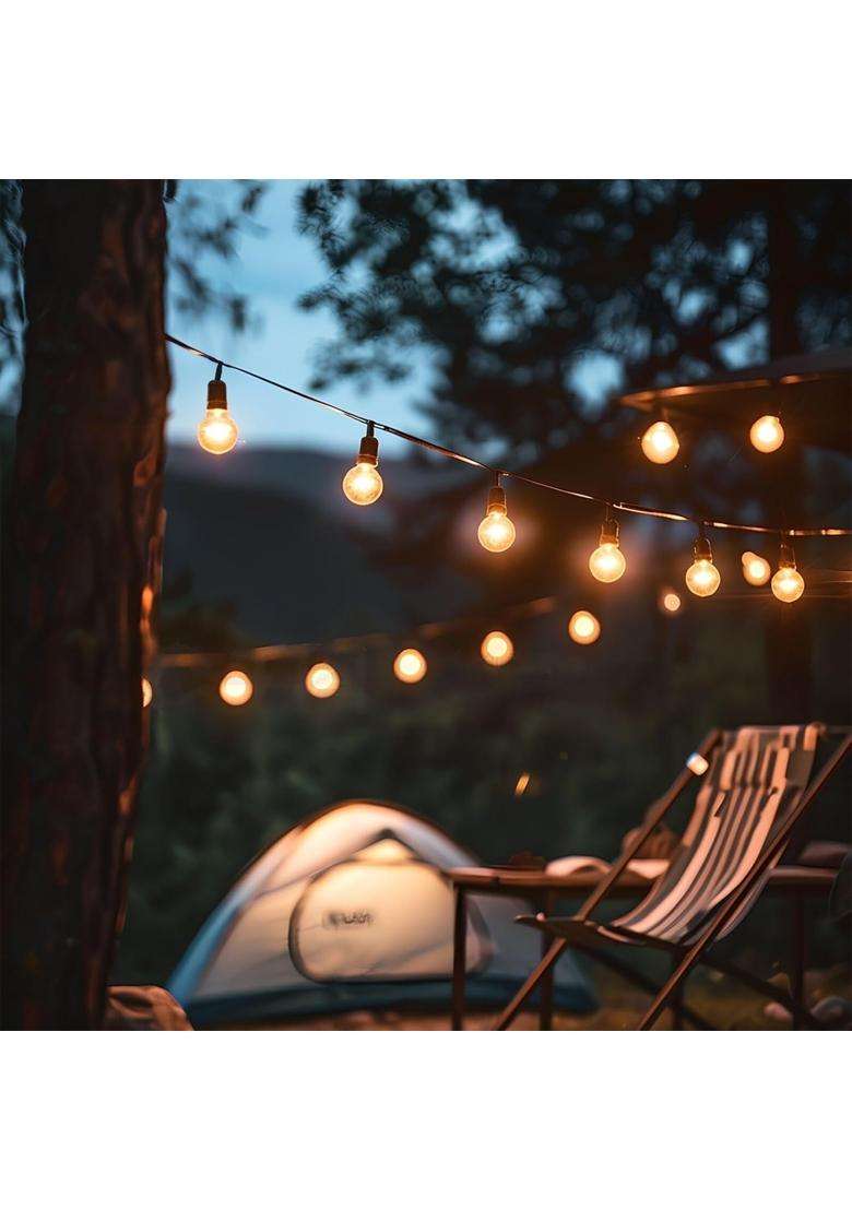 Litverse String Lights for Outside 50 Ft Outdoor Lights for Patio with 50 Plus 1 Shatterproof LED Edison Bulbs - Indya