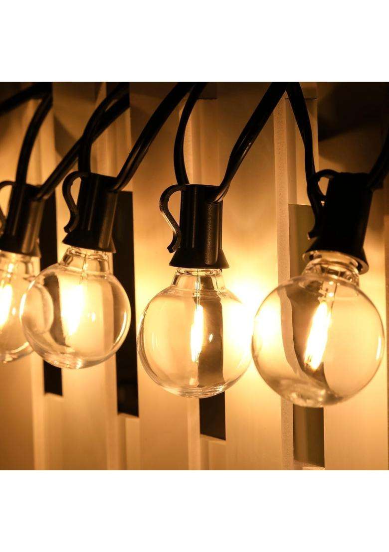 Litverse String Lights for Outside 50 Ft Outdoor Lights for Patio with 50 Plus 1 Shatterproof LED Edison Bulbs - Indya