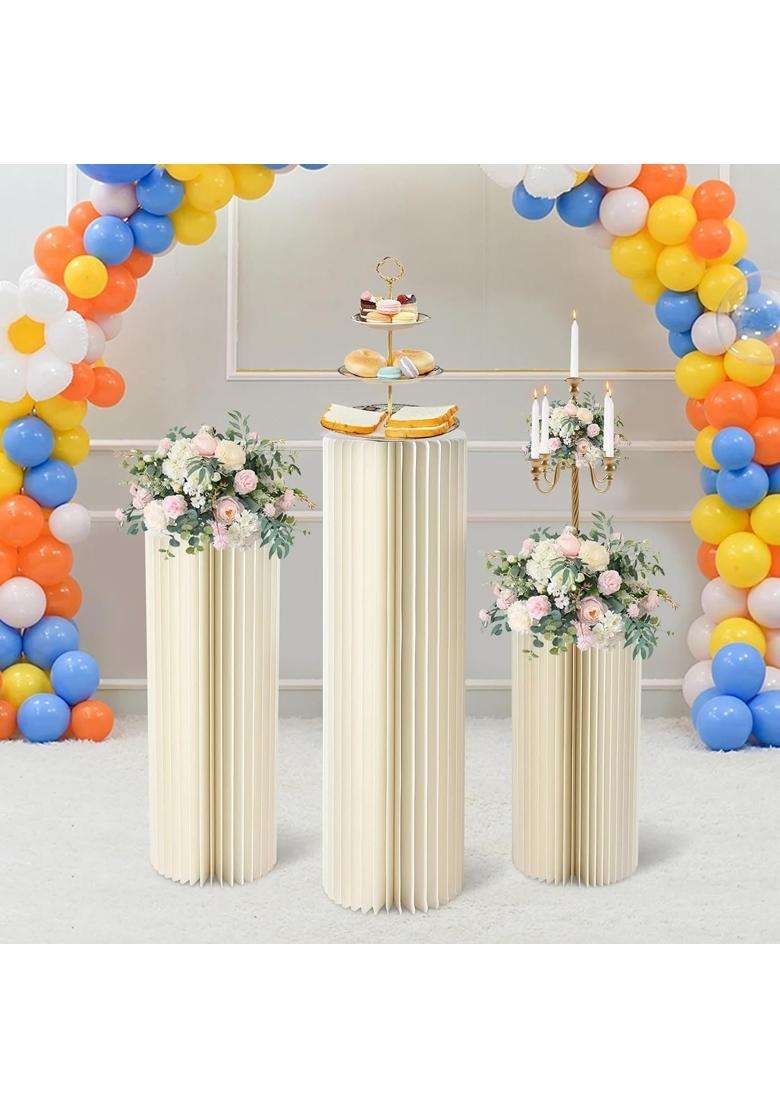 Winti Cylinder Pedestal Stand Paper Column for Party Decor - Indya
