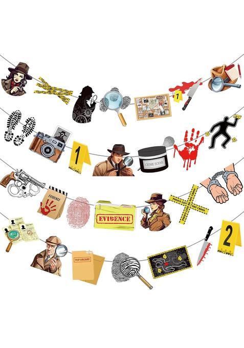 Yavxzvbw Brown Detective Party Banners Detective Birthday Party Decorations Mystery Party Decirations Crime