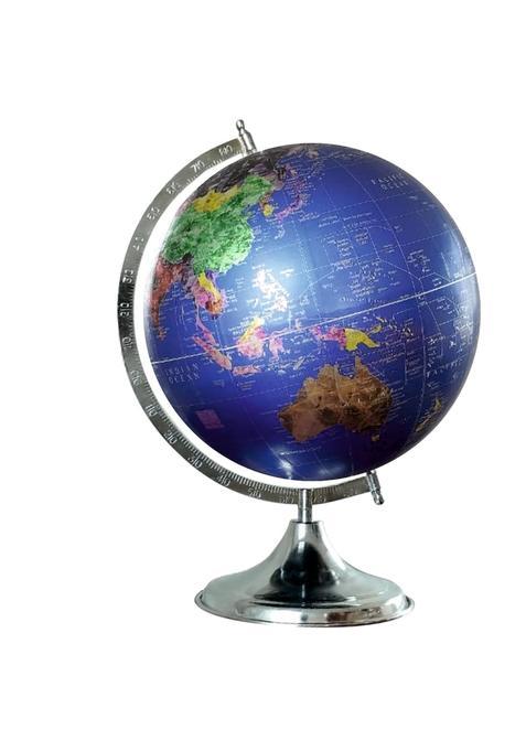 Rotating World Globe 12 Inch Big Size with Elegant Metal Stand for Show Pieces for Home Decor