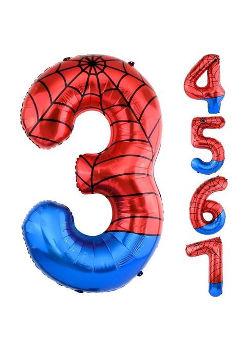Axbmm 40 Inch Vibrant Spider Themed Number Foil Balloons