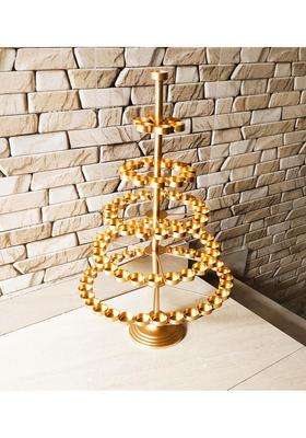 Blissful Decor Gold Presents Multiple Layer Diya Tea Light Candle Holder Handmade Antique Metal Utsav 88 Batti