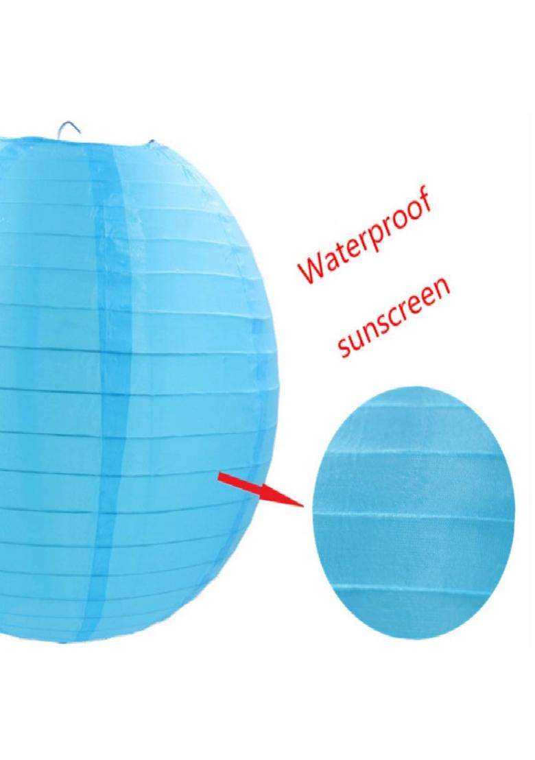 Lamps of India 12 Inch 30 CM Chinese Round Waterproof Silk Cloth Lantern for Wedding Party Household Pack of 6 - Indya