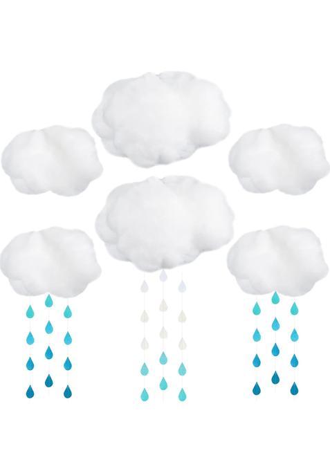 Saffica Blue 14 Pcs Artificial Cloud Props Raindrop Garland Decorations Cotton for Cloud Wall Paper Raindrop