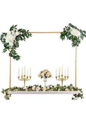 Hasthip Balloon Arch Decoration Stand Metal Backdrop Table Assembly Gold