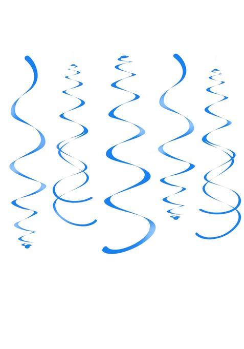 Weven Blue Party Hanging Swirl Decorations Plastic Streamer for Ceiling Pack of 28