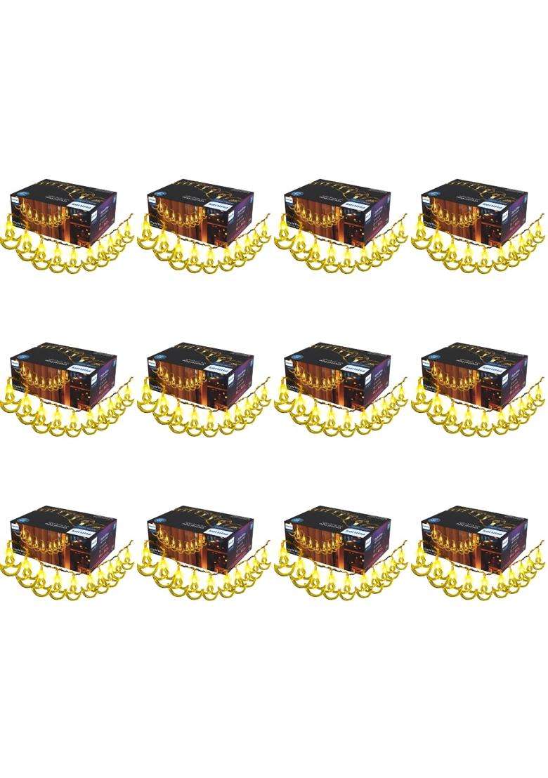 Philips 4M 10 LED Crystal Diya String Light Decorative Ladi Light for Diwali Wedding Festival Party Pack of 12 - Indya