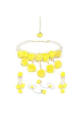 Vrindavanstore Dulhaniya Floral Jewellery Set for Haldi and Mehndi