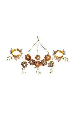 Pinoozclub Flower Jewellery Set for Women Girls Bride