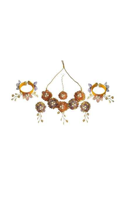 Pinoozclub Flower Jewellery Set for Women Girls Bride