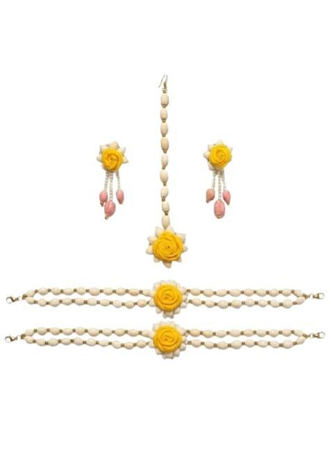 Phoolova Floralcrafts Haldi Jewellery Set