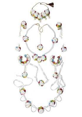 Artificial Flower Jewelry Set Mogra Floral Jewellery Bridal Haldi Jewelry Set Mehndi Flower Jewellery