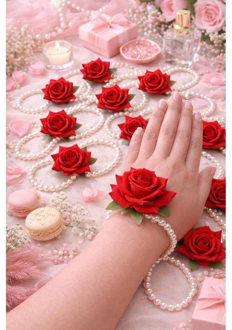 Cyberkavish Rose Pearl Bracelet for Women and Girls - Indya