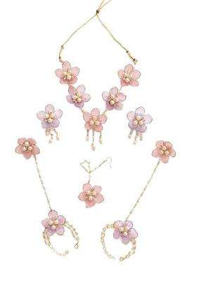 Paribhasha Floral Pearl Haldi Jewellery Set for Women and Bridesmaids