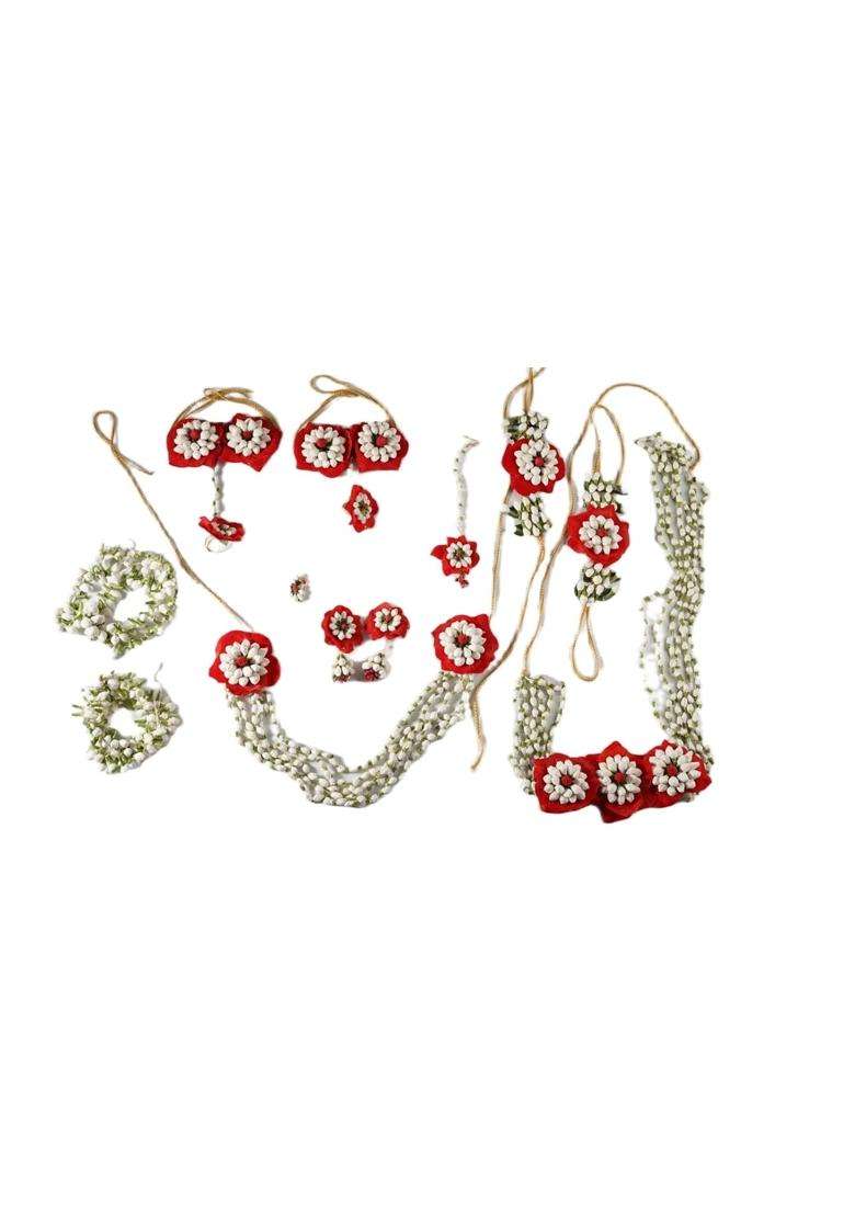 Prafullit Flowers Multicolor Handcrafted Artificial Floral Jewellery Set for Women - Indya