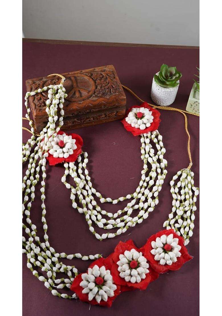Prafullit Flowers Multicolor Handcrafted Artificial Floral Jewellery Set for Women - Indya