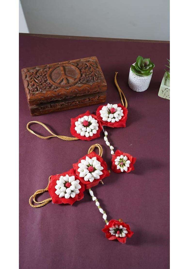 Prafullit Flowers Multicolor Handcrafted Artificial Floral Jewellery Set for Women - Indya