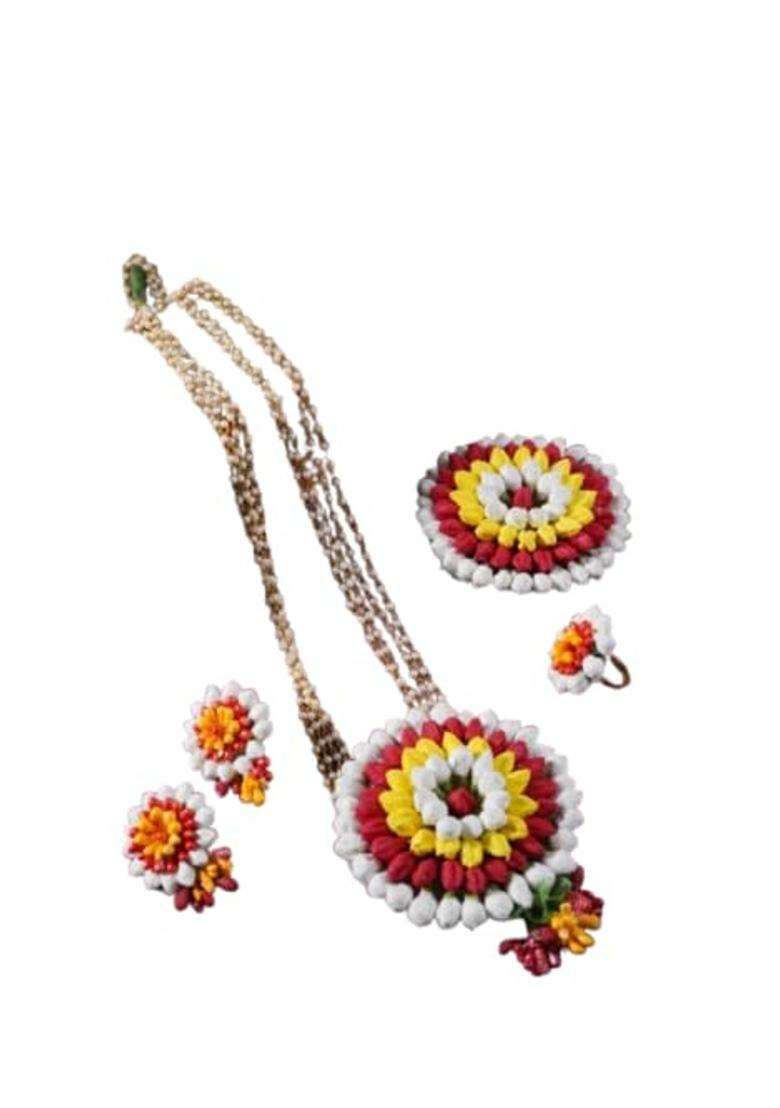 Prafullit Flowers Handcrafted Artificial Floral Jewellery Set for Women - Indya