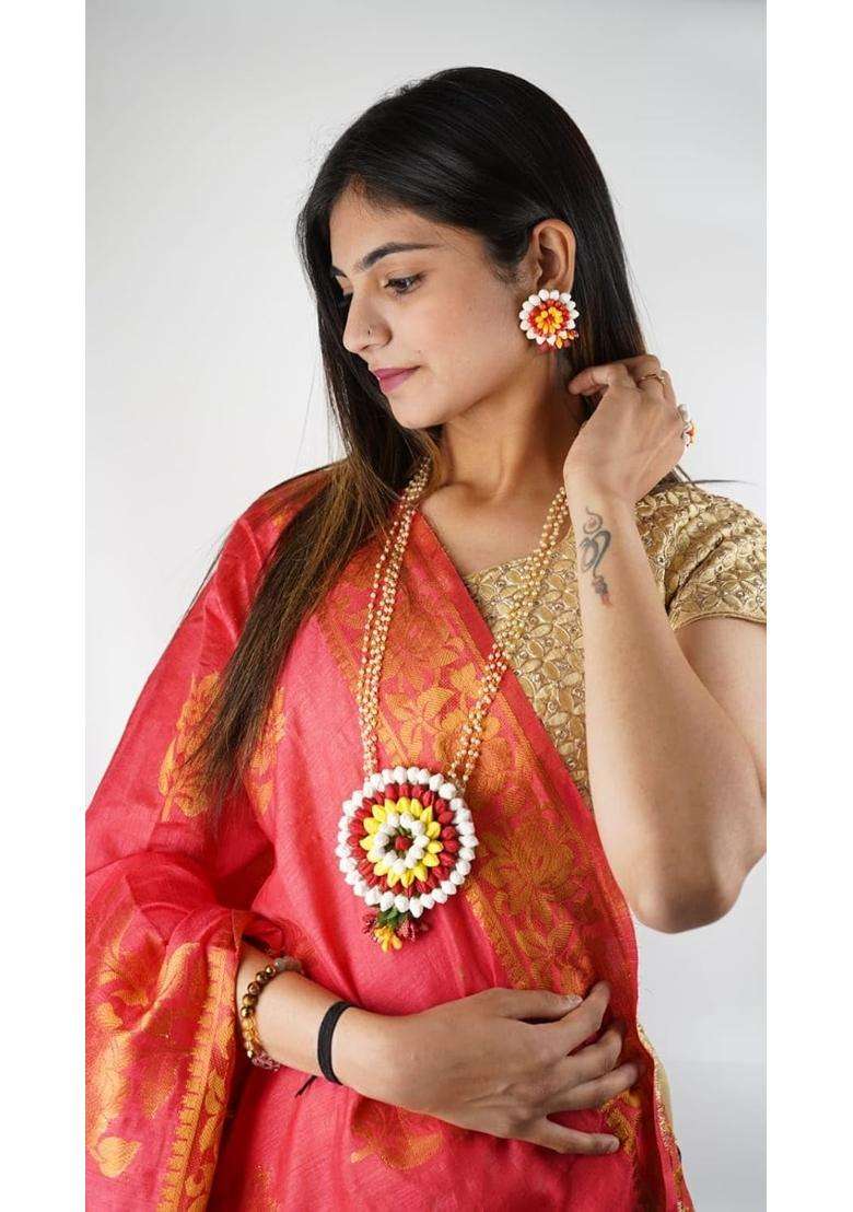 Prafullit Flowers Handcrafted Artificial Floral Jewellery Set for Women - Indya