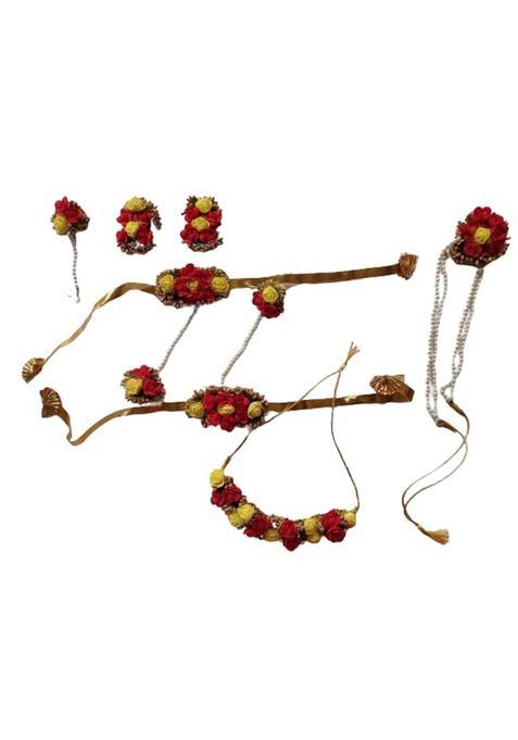 Multicolor Beautiful House Floral Necklace Set Mehandi Haldi Flower Wedding Jewellery Favors Baby Shower Pre