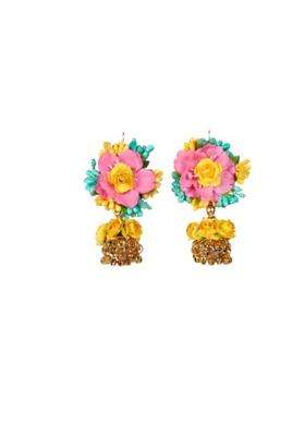 Saumakshi Designs Beautiful Flower Jewellery Set for Women Multicolor