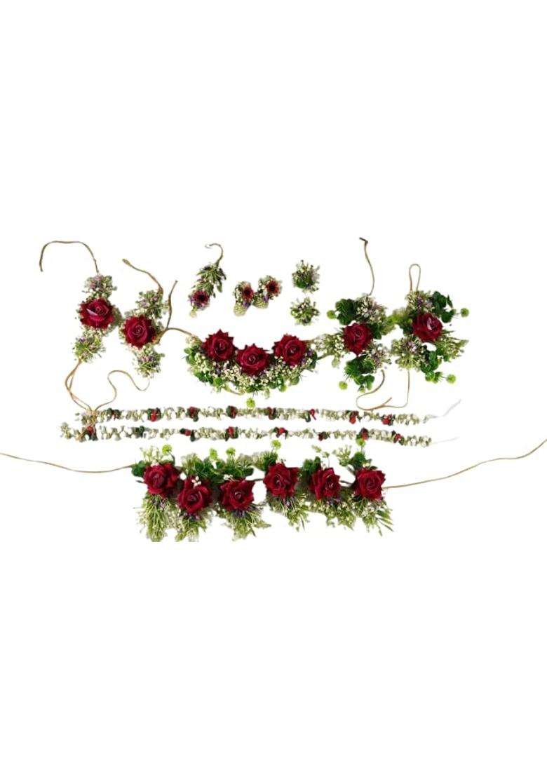 Prafullit Flowers Handcrafted Artificial Floral Jewellery Set for Women - Indya